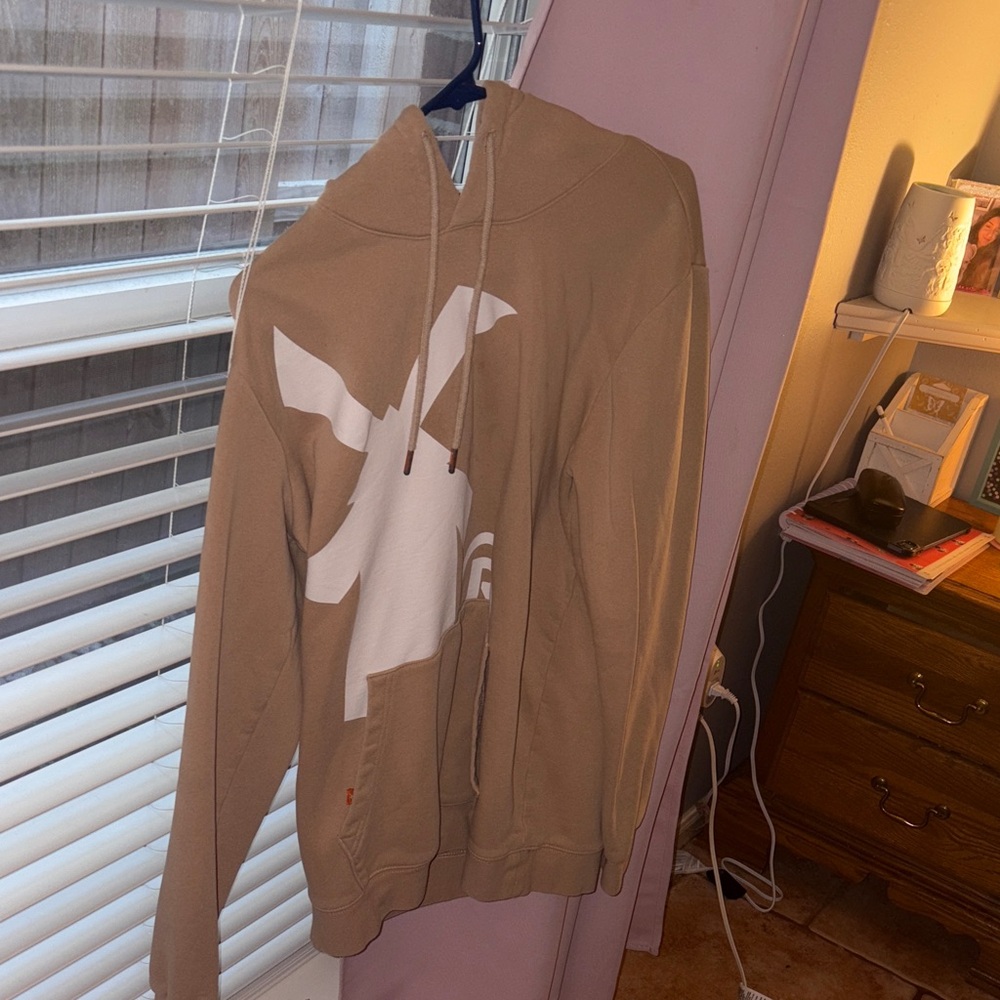 Dutch Bros Tan Hoodie with White Label